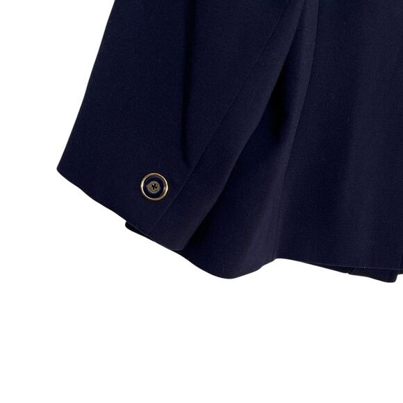 Jones New York Collarless Button Front Lined Blazer Jacket Navy Blue Size 14W - Picture 6 of 9